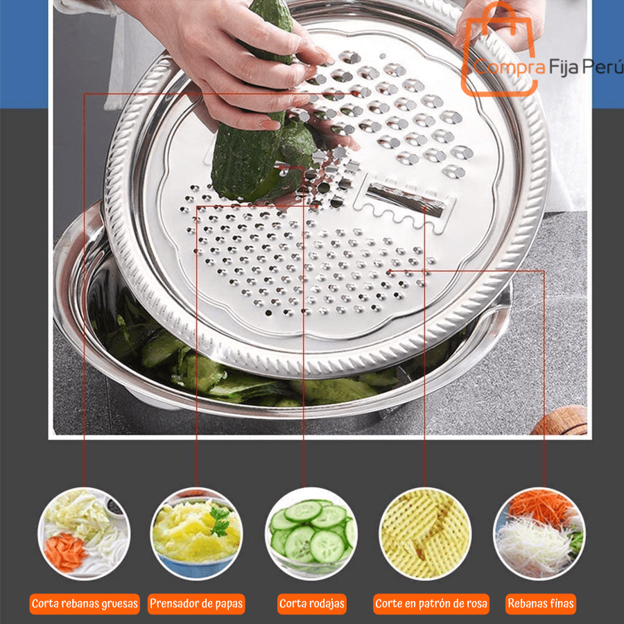 Rallador 3 en 1 acero inoxidable